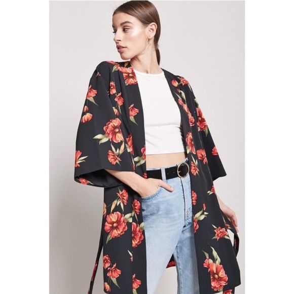 Bold Floral Kimono by Forever 21 - Picture 1 of 4